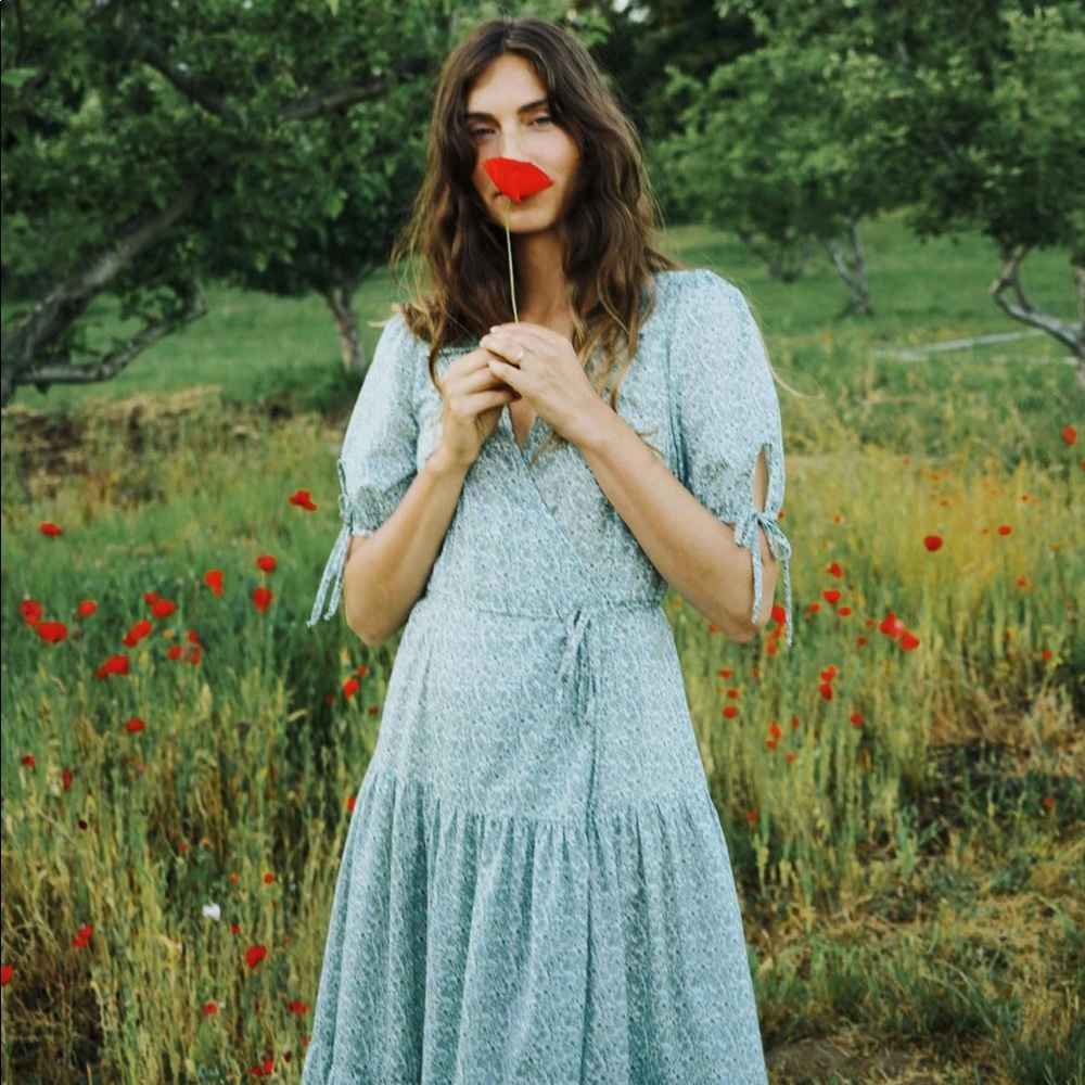 Augusta dress in mint blooming meadow